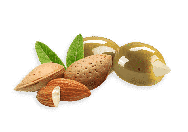 Halkidikioliver fyllda med mandel