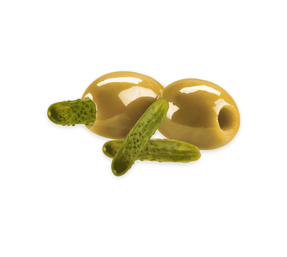 Halkidikioliver fyllda med gurka